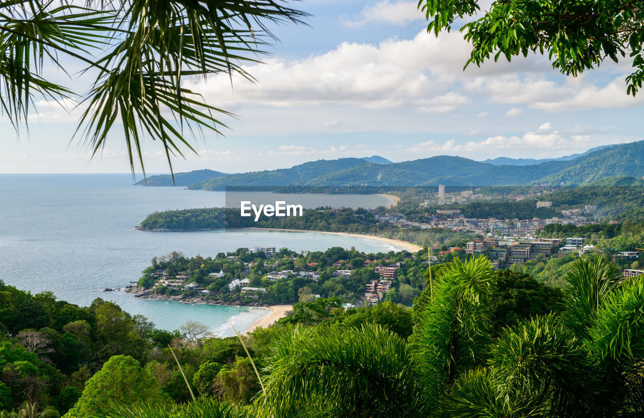 View point of karon beach, kata beach and kata noi in phuket, thailand,