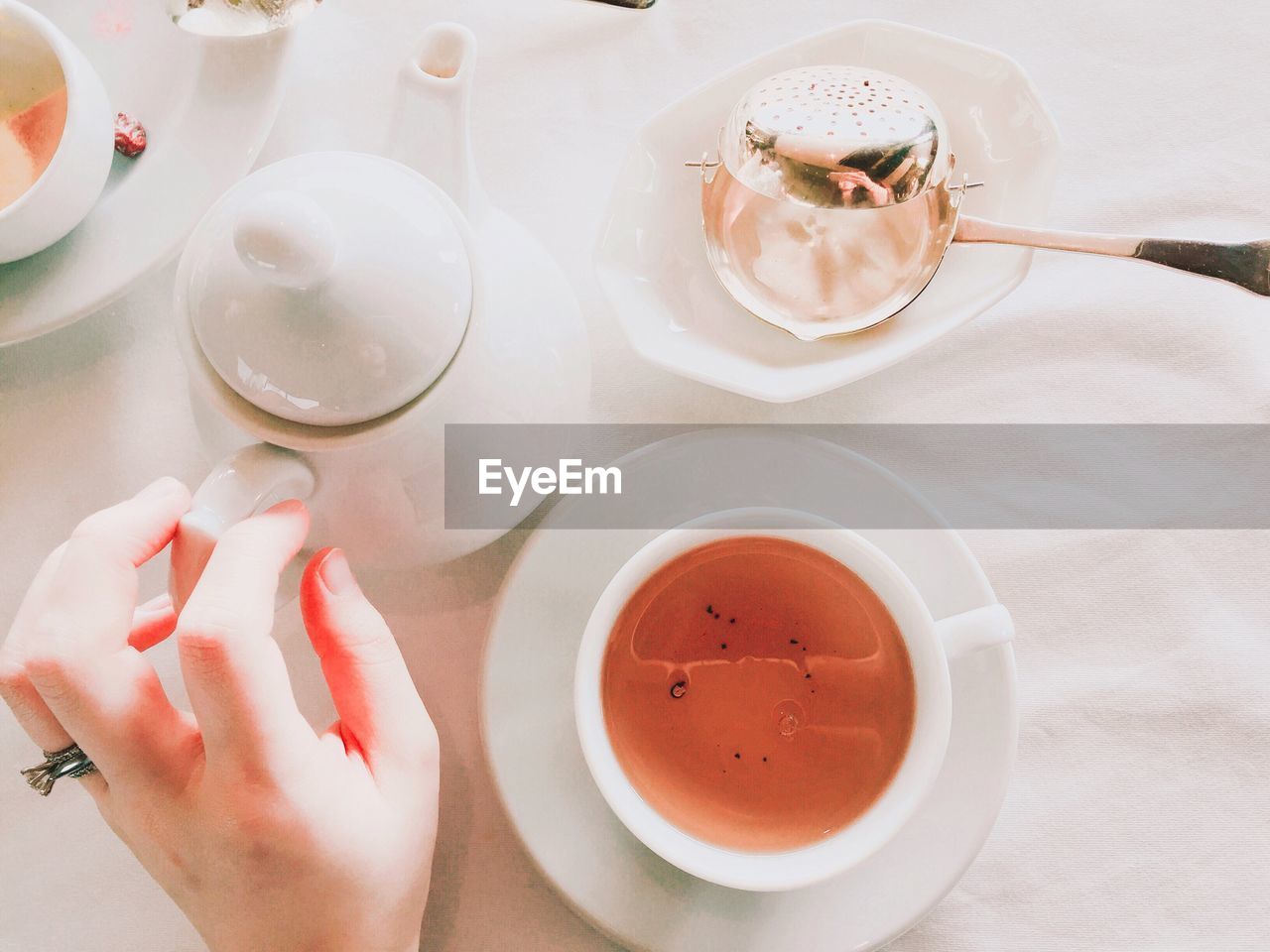 Close-up high angle view of herbal tea