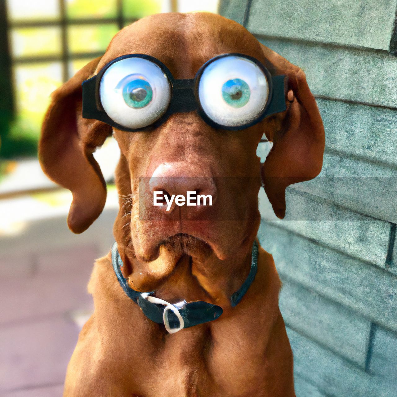 pet, dog, animal themes, one animal, domestic animals, mammal, animal, canine, portrait, humor, puppy, fun, day, looking at camera, brown, glasses, dachshund, close-up