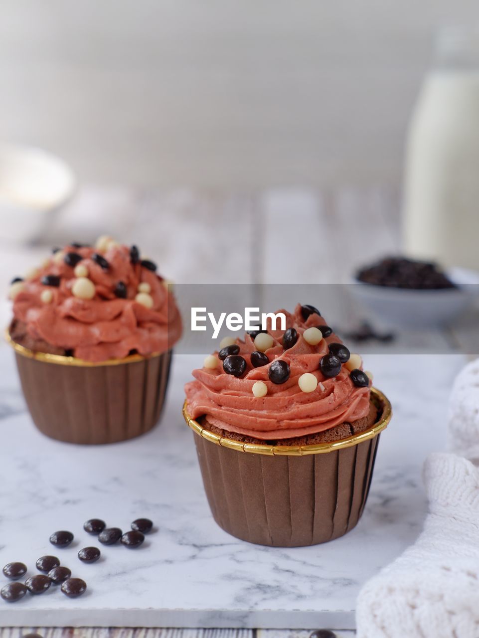 Close-up of cupcakes on table