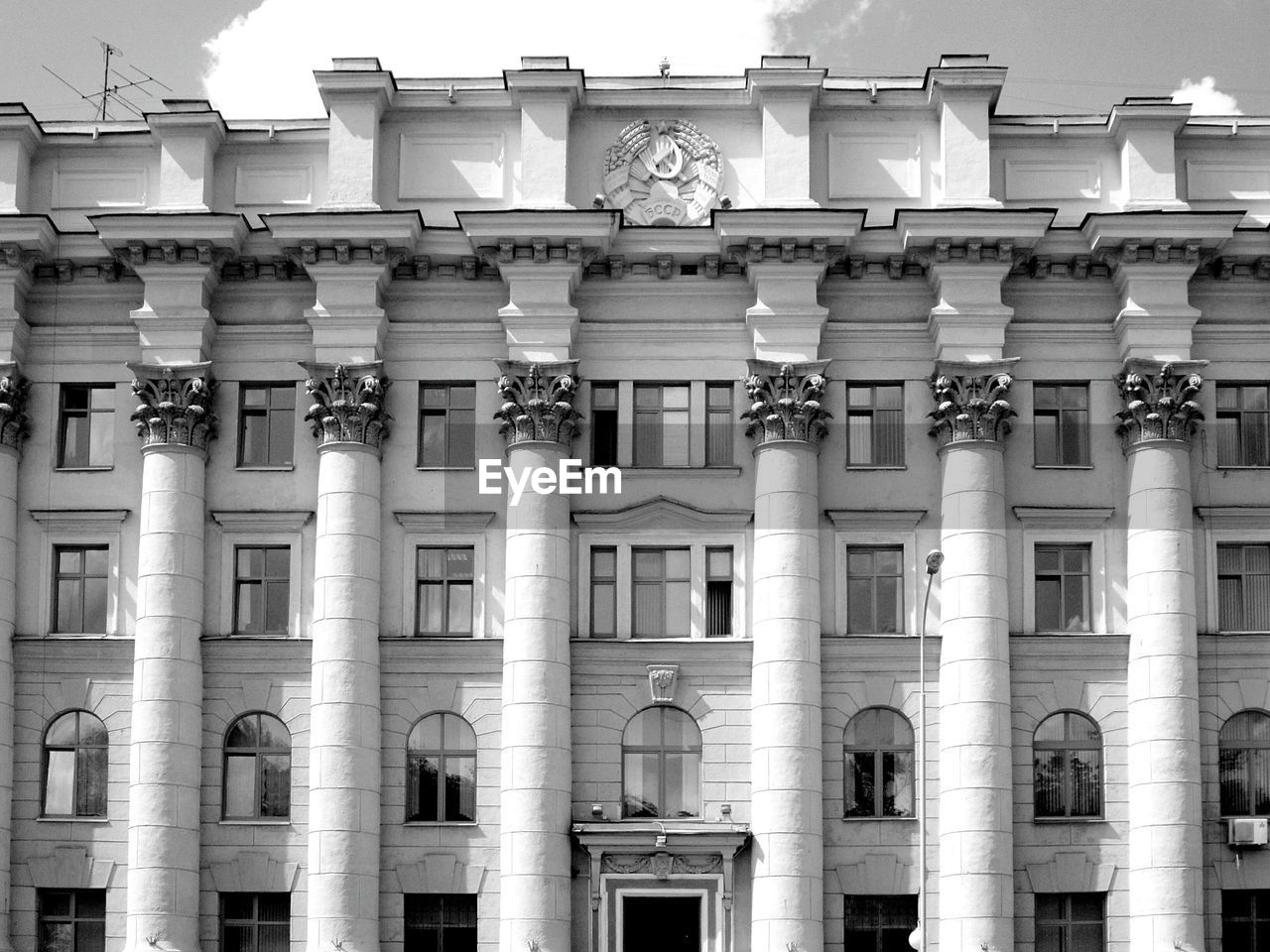 Low angle view of building on sunny day