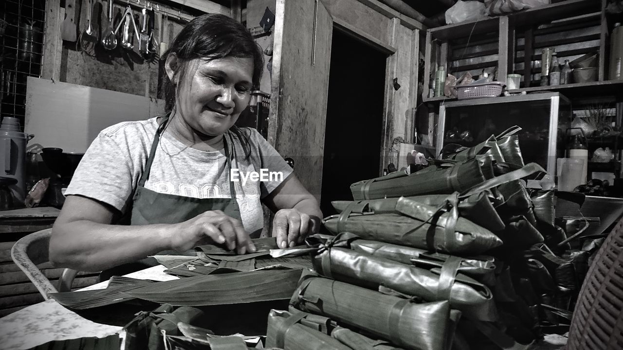 Woman working in workshop