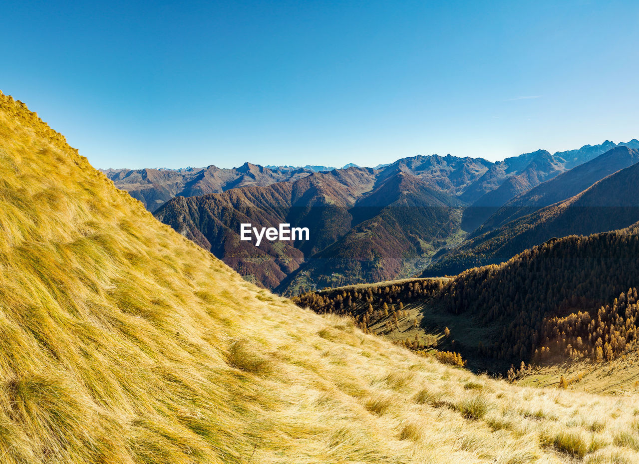 SCENIC VIEW OF MOUNTAINS AGAINST CLEAR SKY