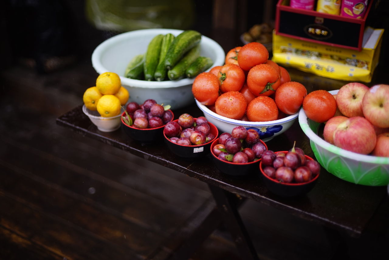 Close-up of fruits and vegetables for sale