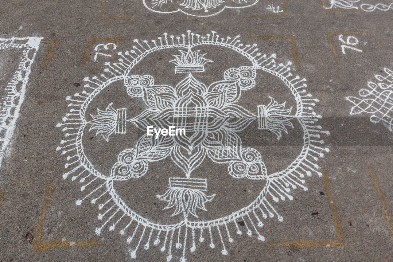 HIGH ANGLE VIEW OF PATTERN ON GROUND