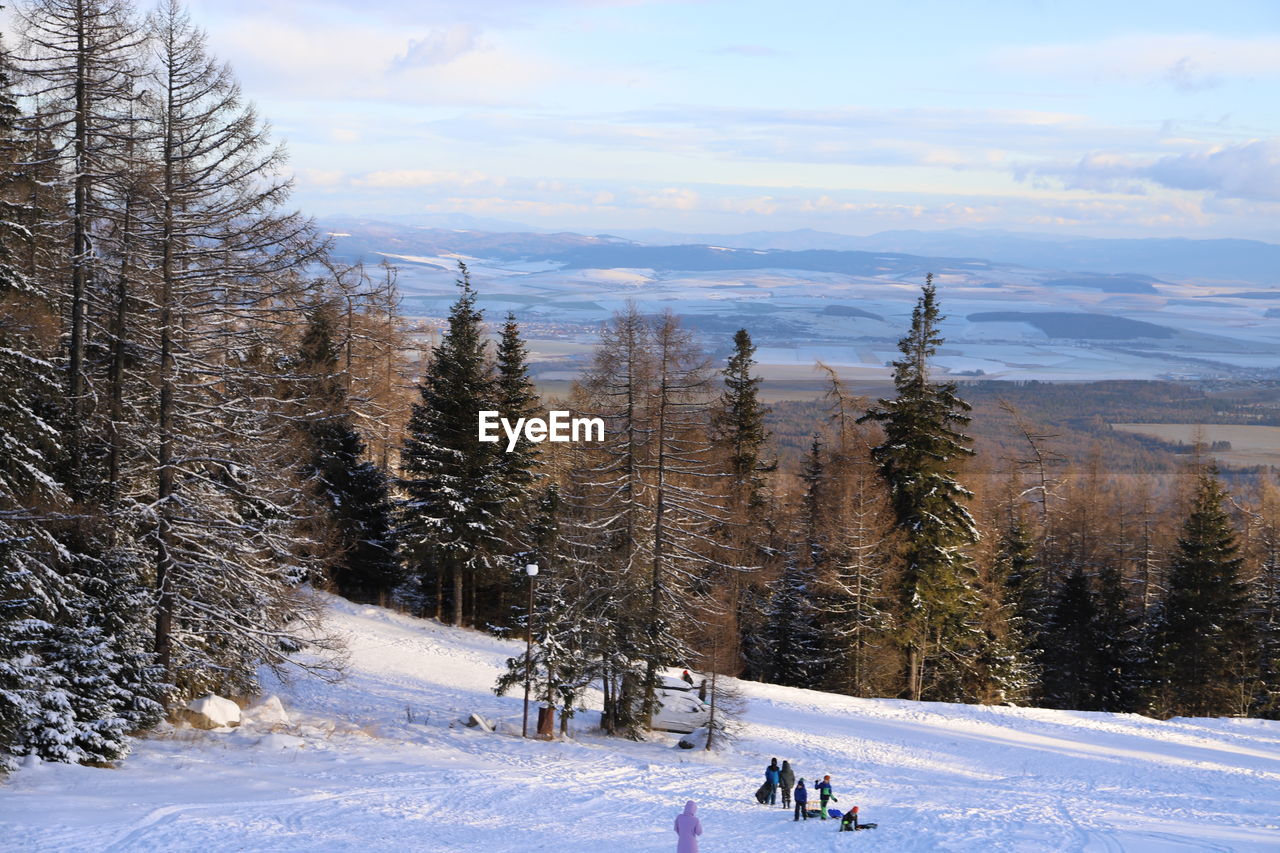 panoramic view of snow covered landscape