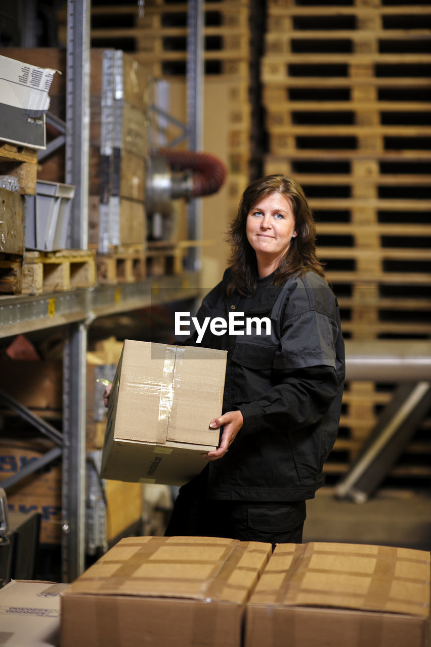 Woman working in warehouse