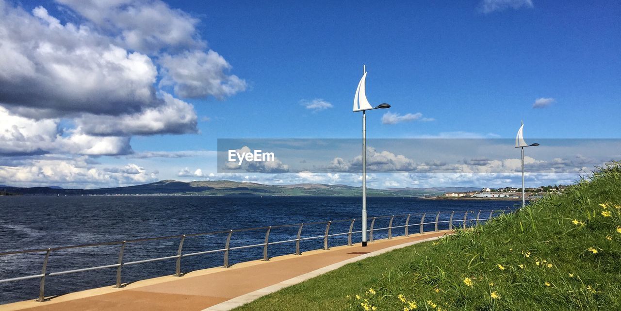 Scenic view of landscape against cloudy sky