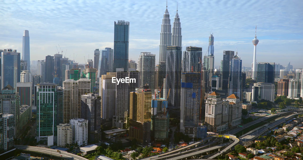 Aerial view of buildings in city ,kuala lumpur ,malaysia