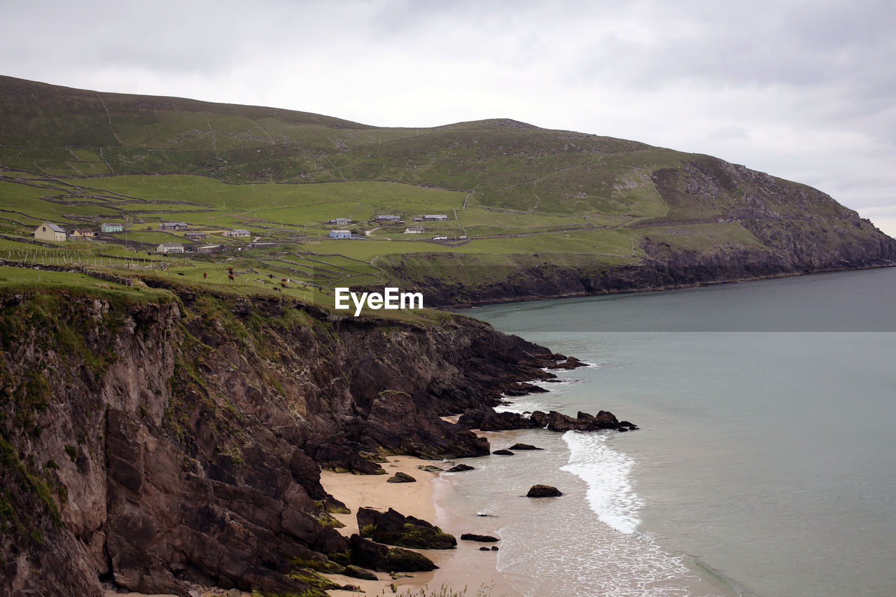 SCENIC VIEW OF SEA AND ROCKS AGAINST SKY