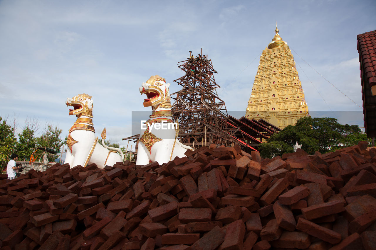 Low angle view of asian temple