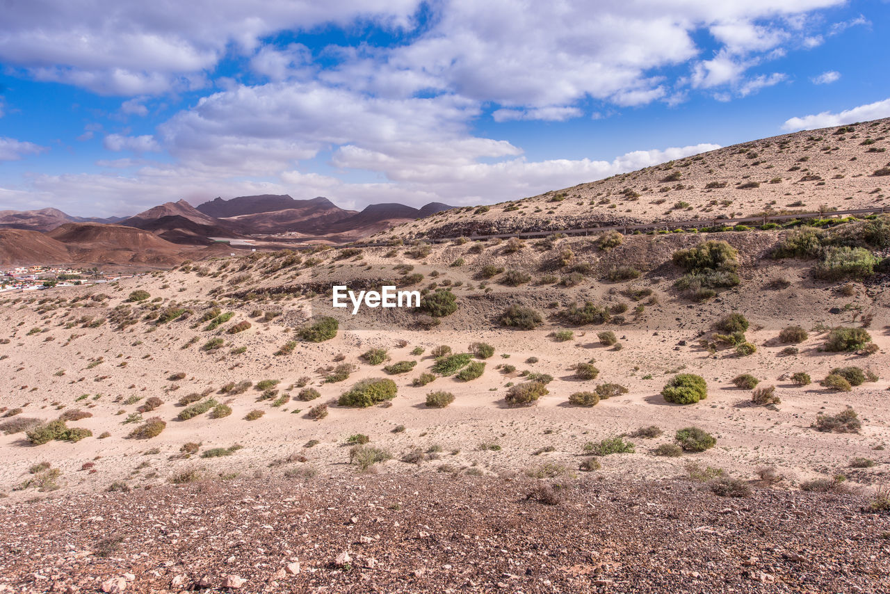 Scenic view of desert against sky