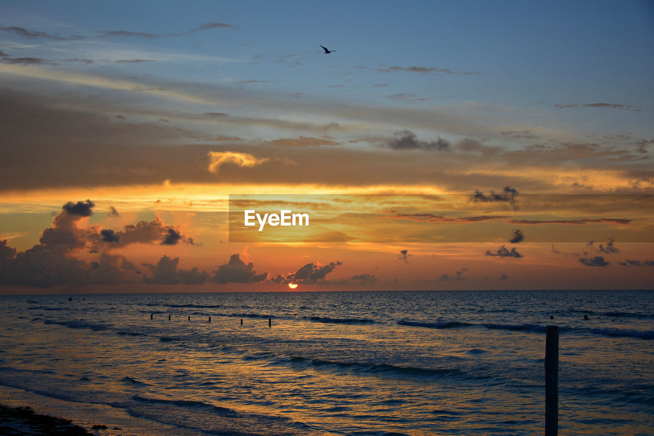 SCENIC VIEW OF SEA DURING SUNSET