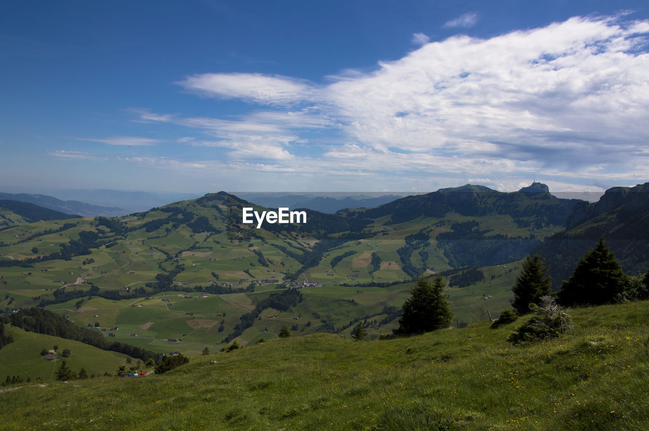 Scenic view of mountains against sky