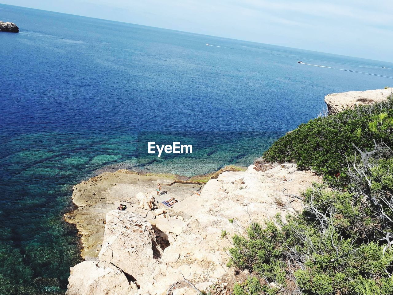 High angle view of beach against sky