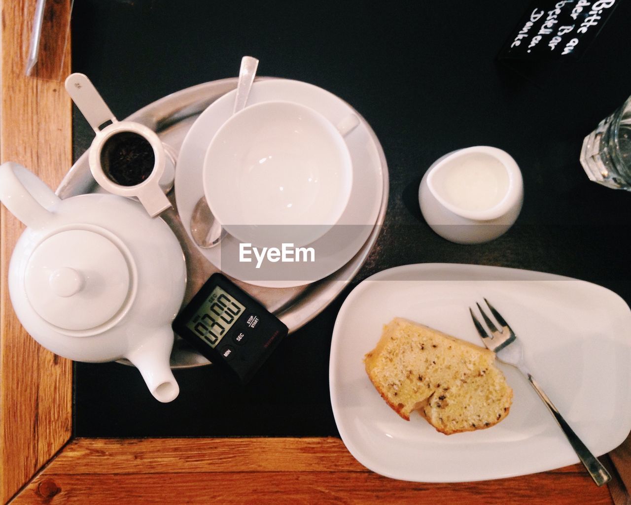 Directly above shot of breakfast on table