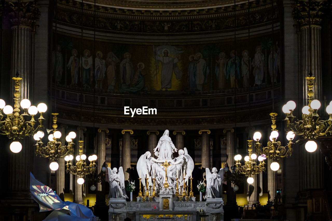 The inside of the beautiful madeleine church in paris