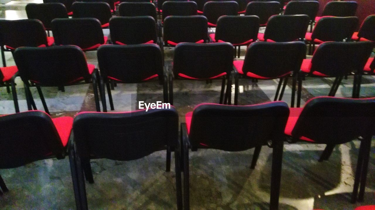 EMPTY CHAIRS IN SEATS