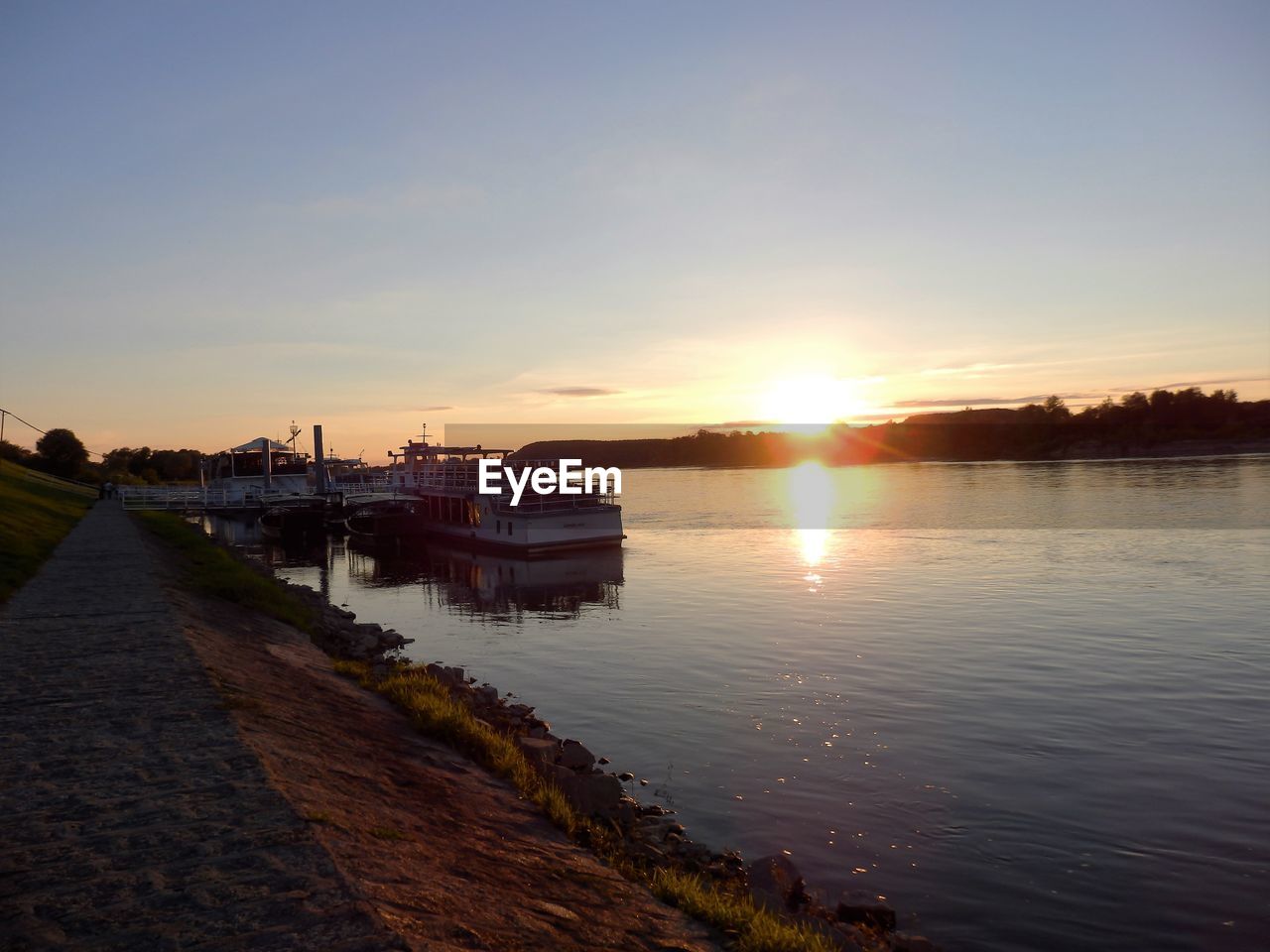 Scenic view of sea against sky at sunset