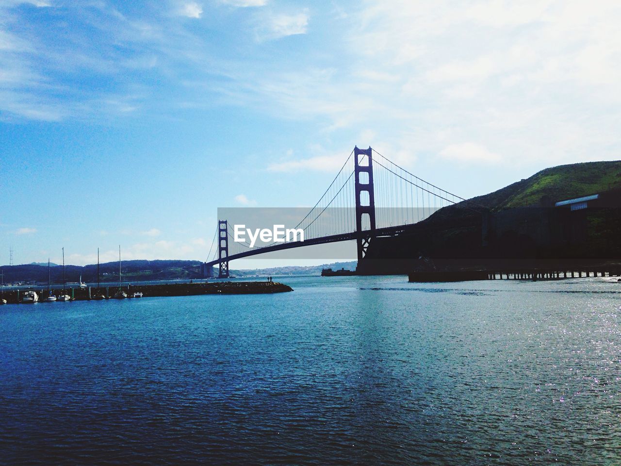 SUSPENSION BRIDGE OVER RIVER