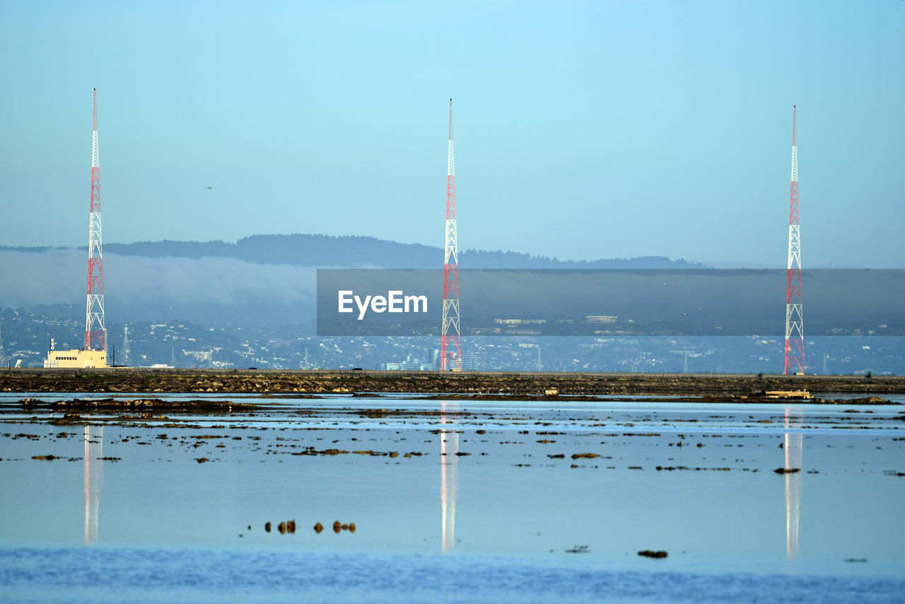 SCENIC VIEW OF LAKE AGAINST BLUE SKY