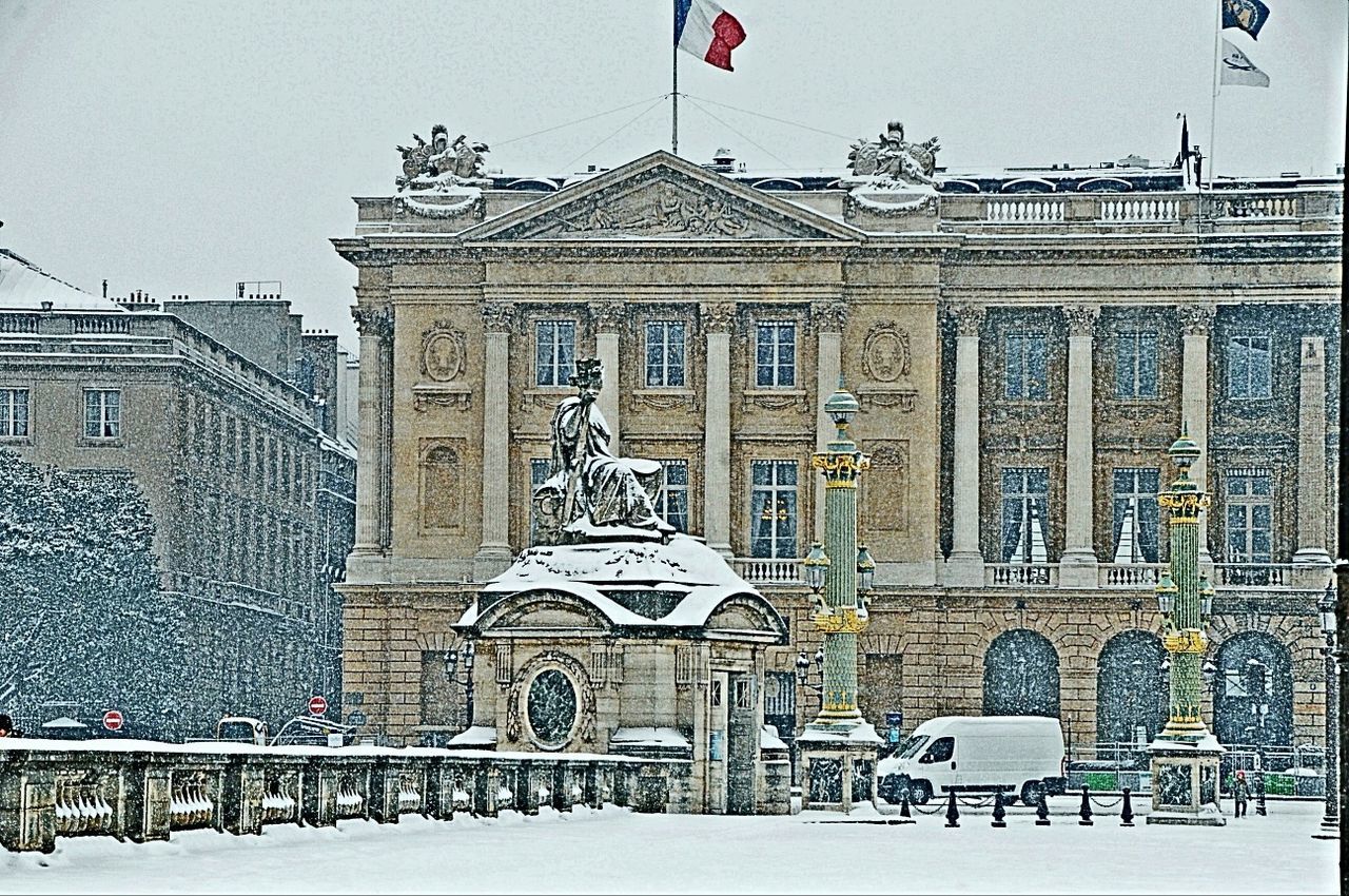 View of building exterior in winter