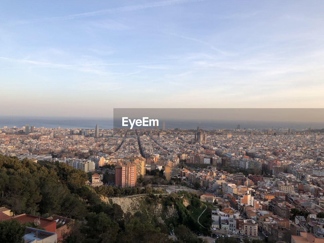 High angle view of townscape against sky