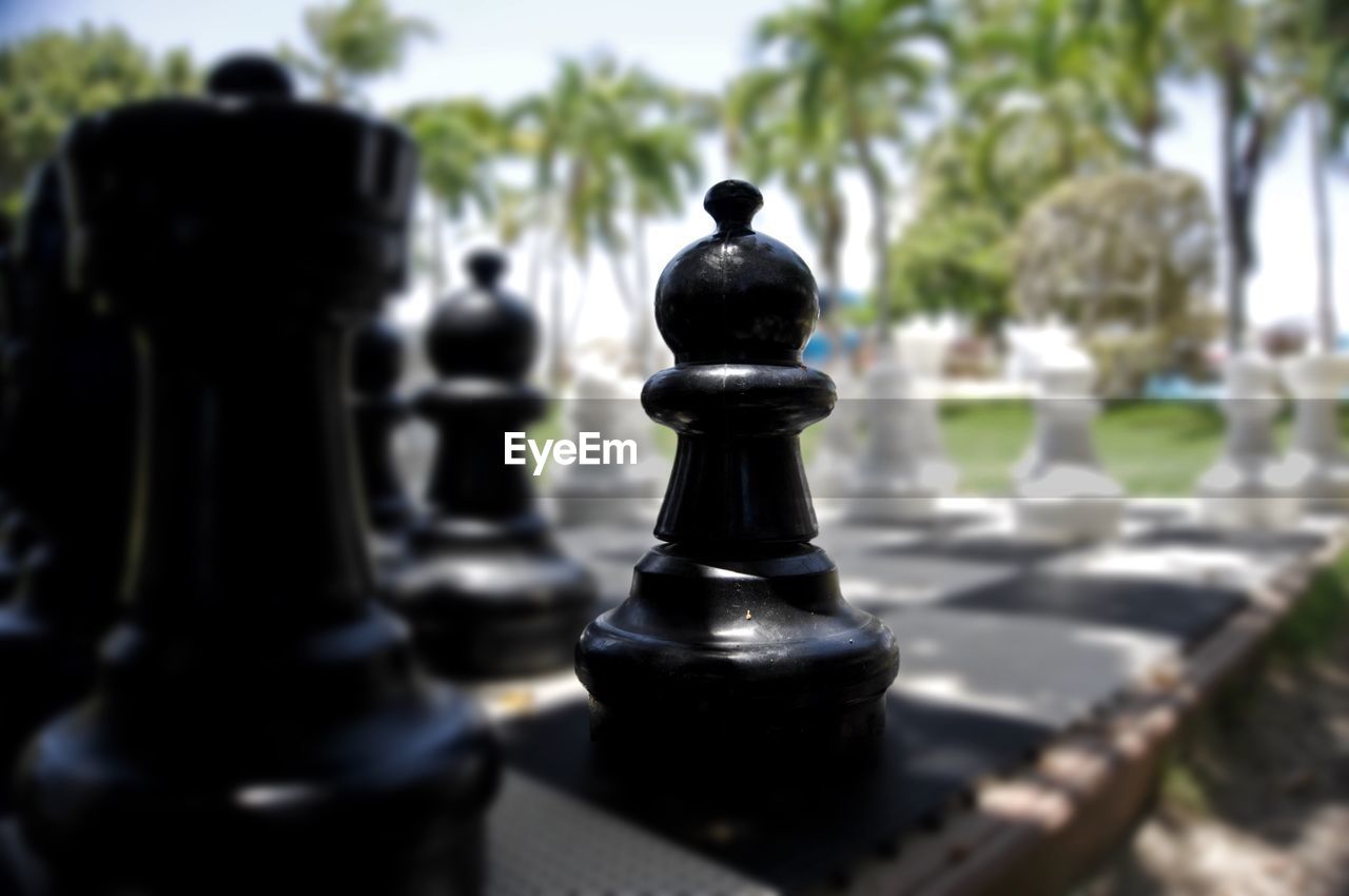 Close-up of chess pieces