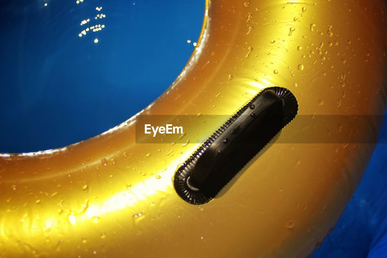 Rubber ring in a pool in summer
