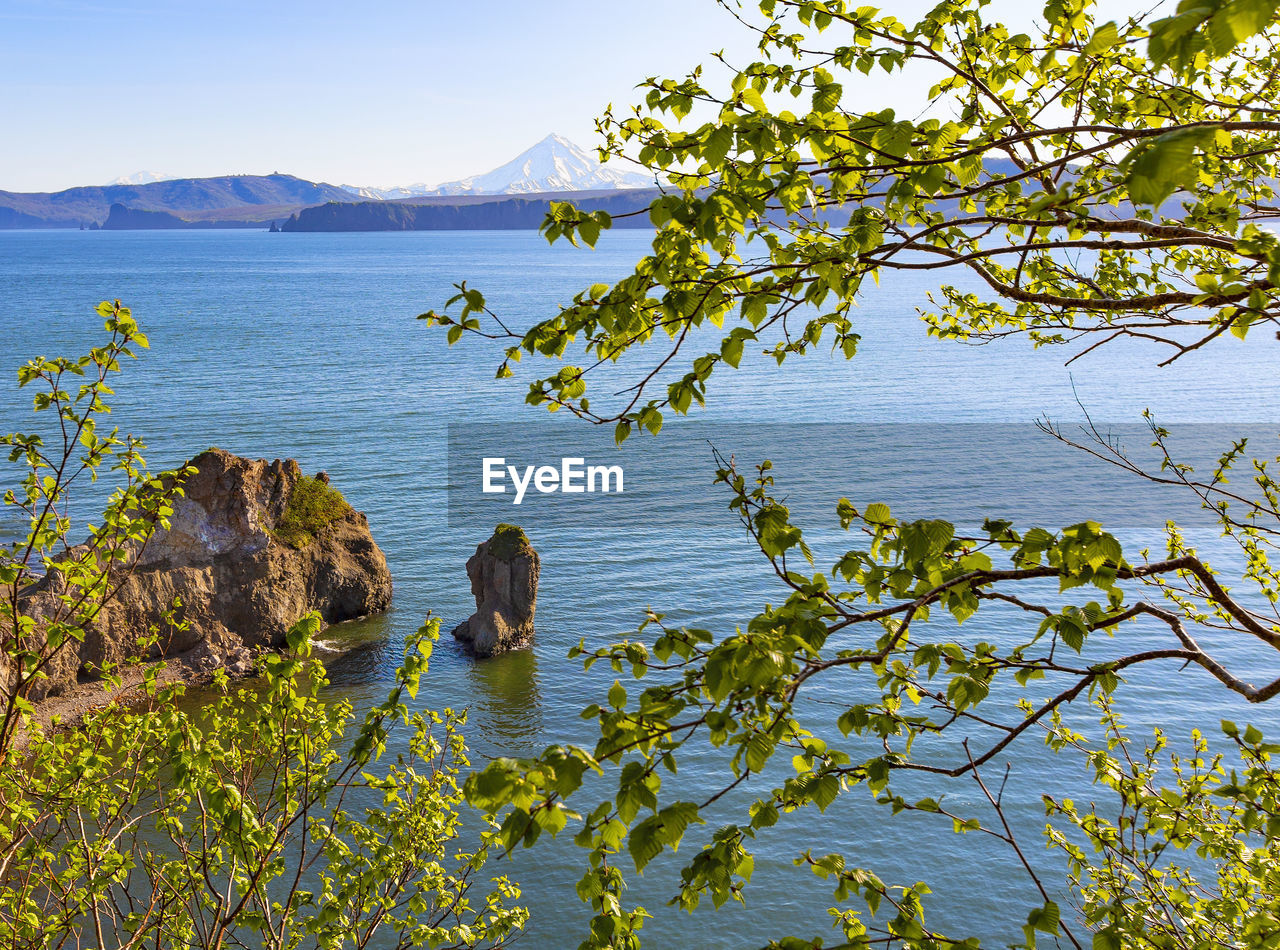 Kamchatka, vilyuchinsky volcano on the background of avacha bay