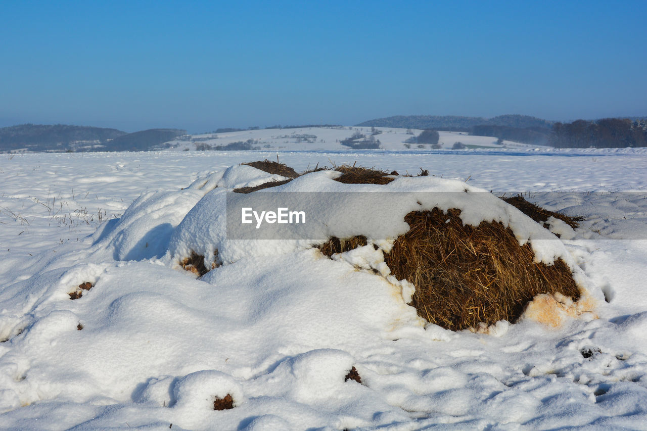 SCENIC VIEW OF SNOW COVERED LAND