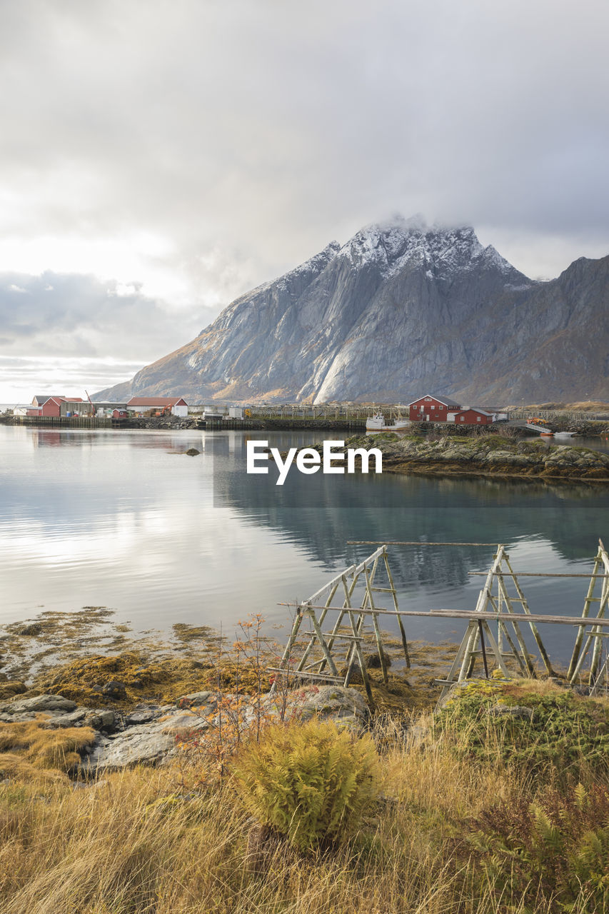 Cod drying rooms of the sund village in lofoten