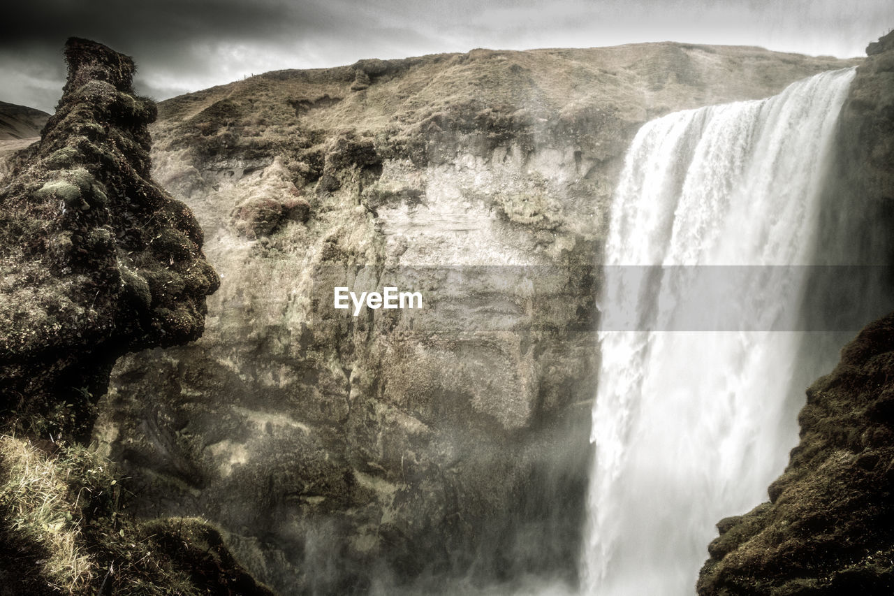 Scenic view of waterfall