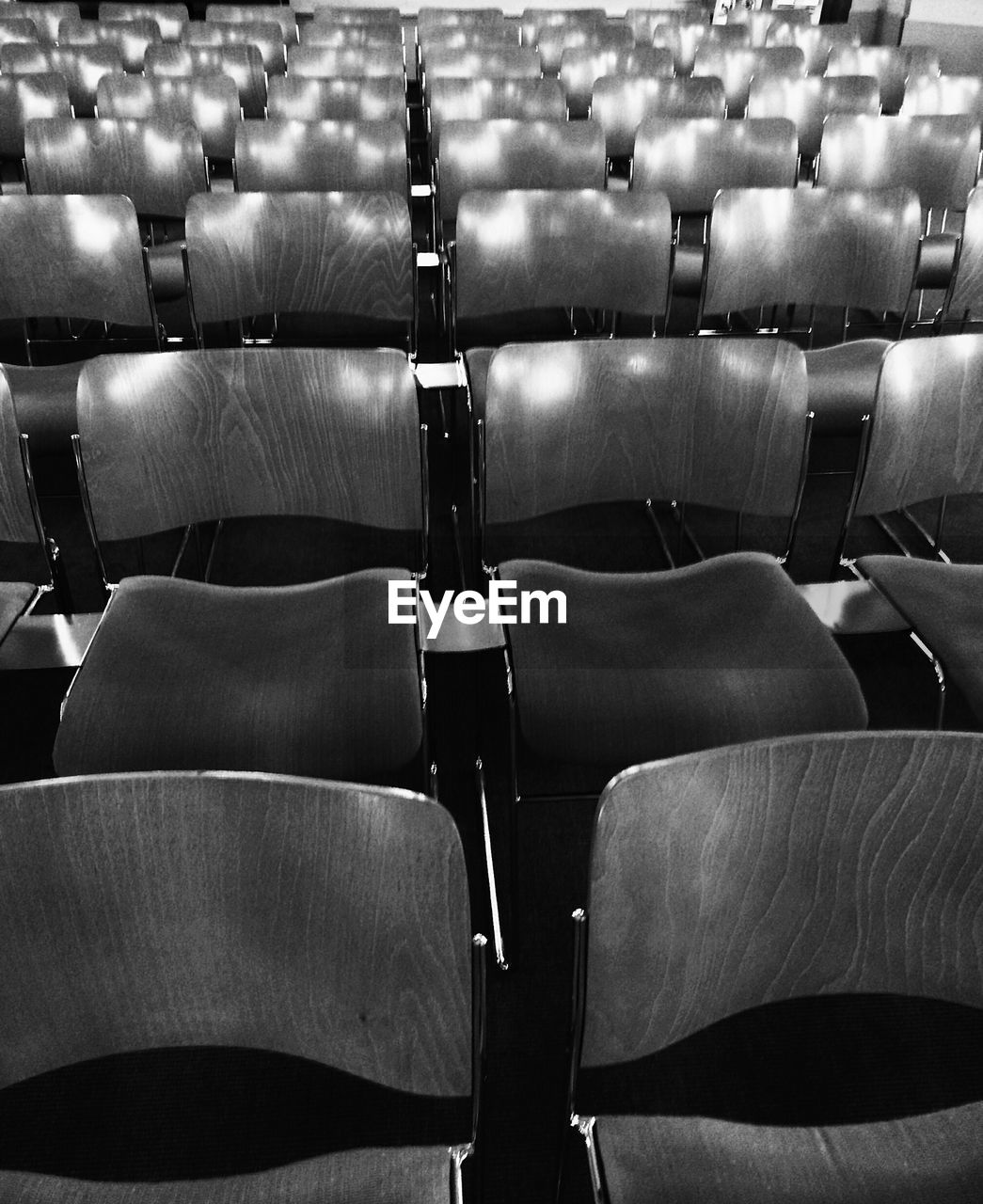 Empty chairs in theater