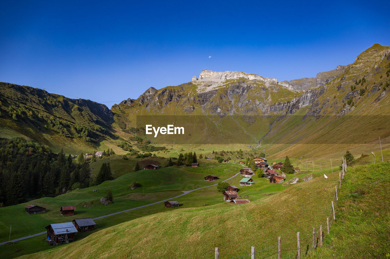 The birg summit, a mountain on the heights of the village of murren, berner oberland, switzerland.