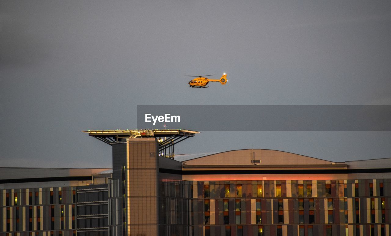 Scottish ambulance service helicopter landing at qeuh