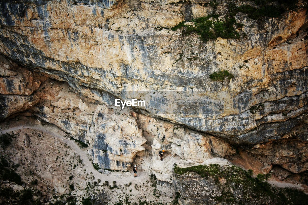 Low angle view of rock formation