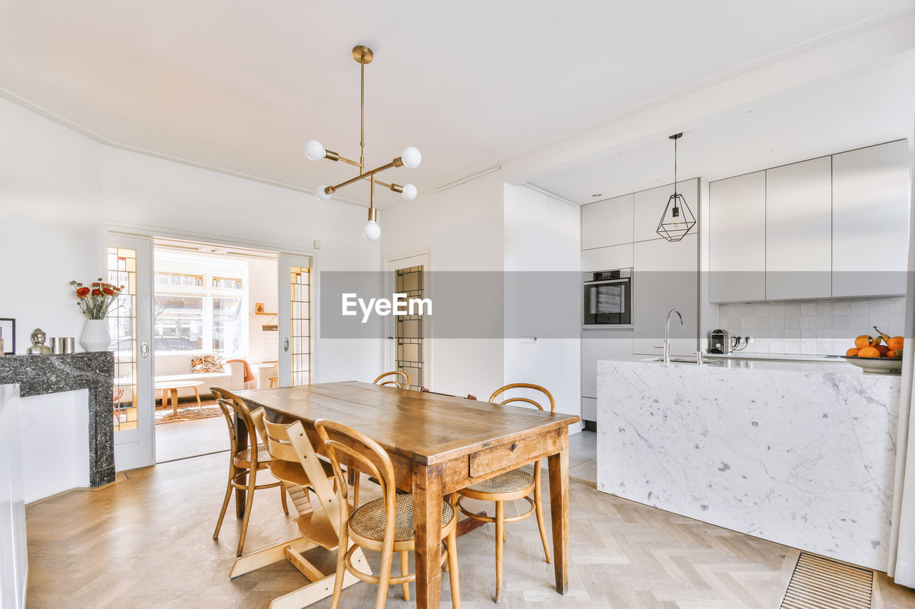 View of dining table at apartment