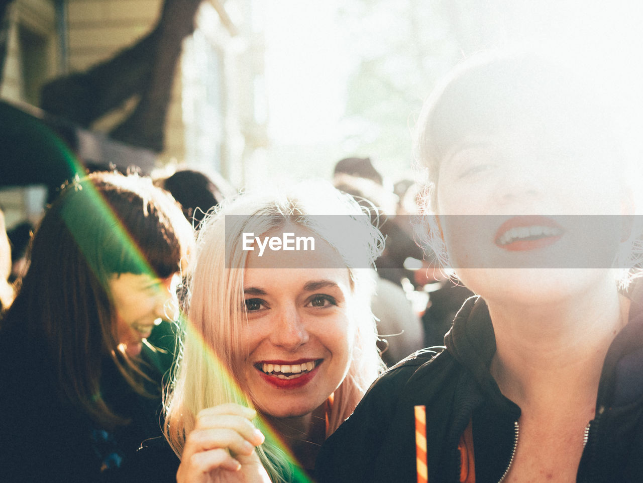 Close-up of women smiling