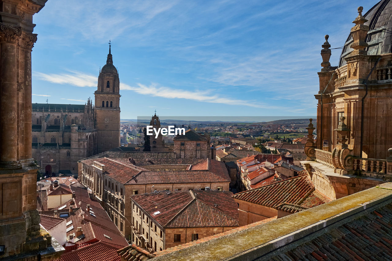 View of the city of salamanca from the top of the cathedral