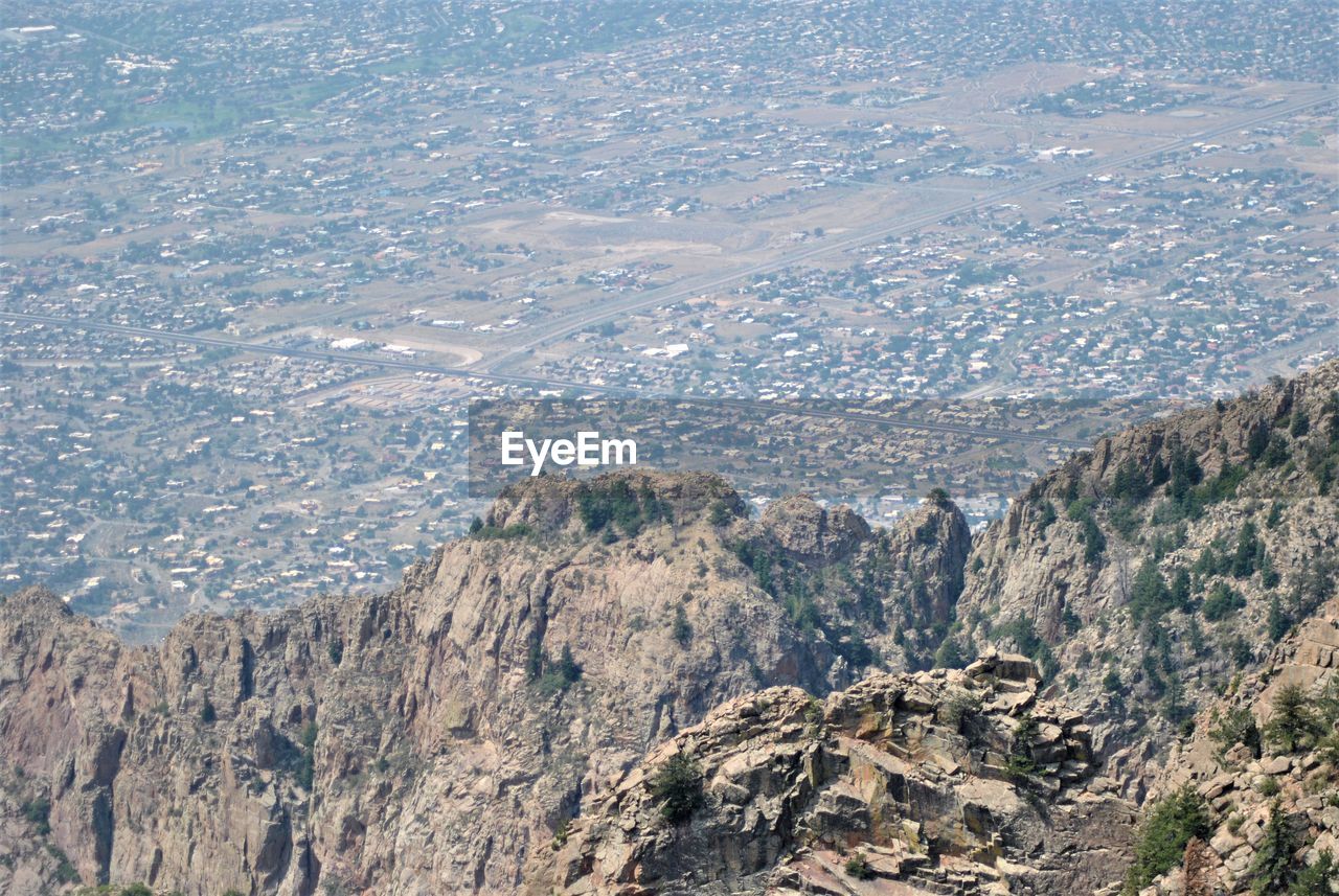 HIGH ANGLE VIEW OF MOUNTAIN RANGE