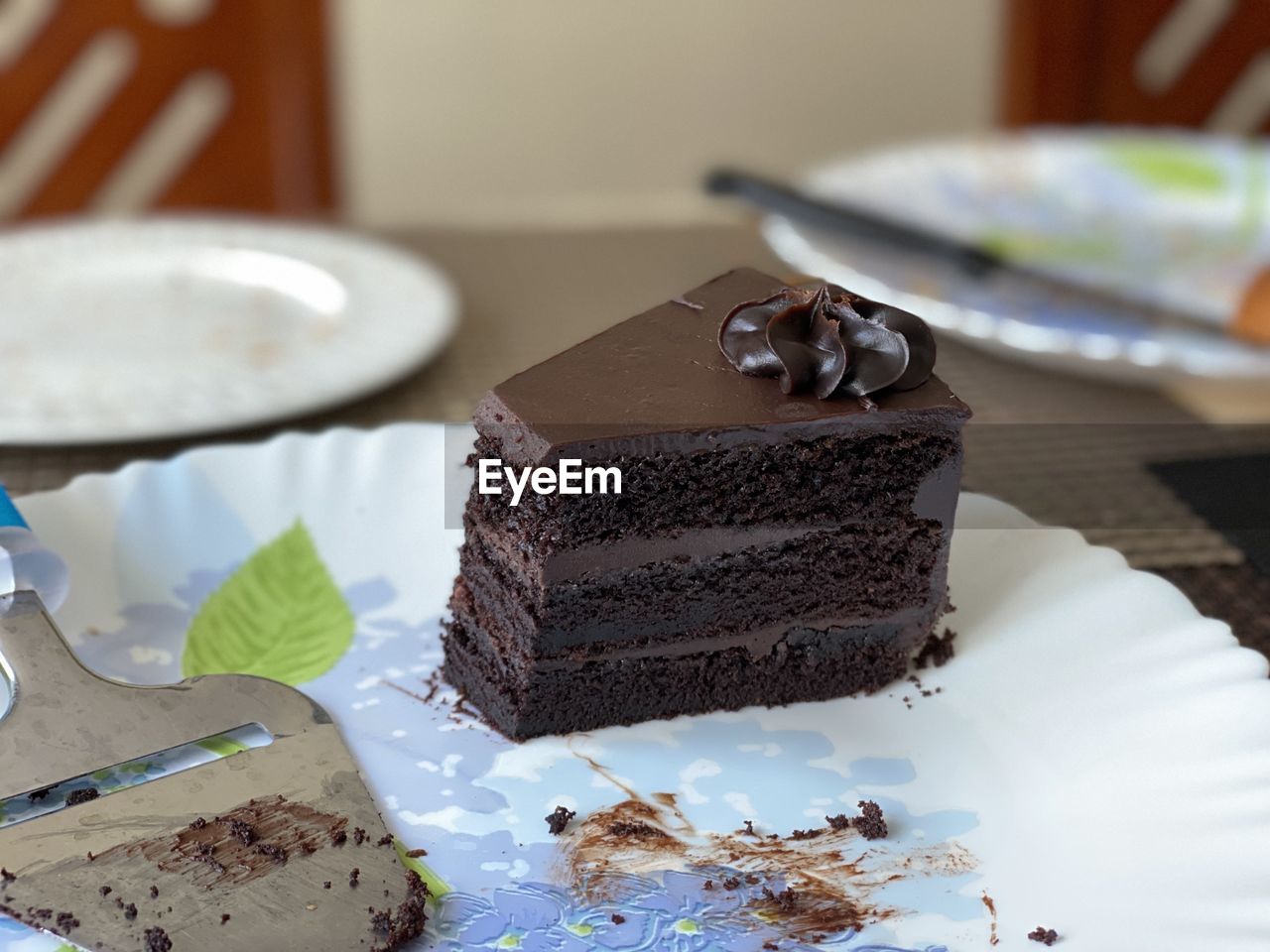 CLOSE-UP OF CHOCOLATE CAKE ON PLATE