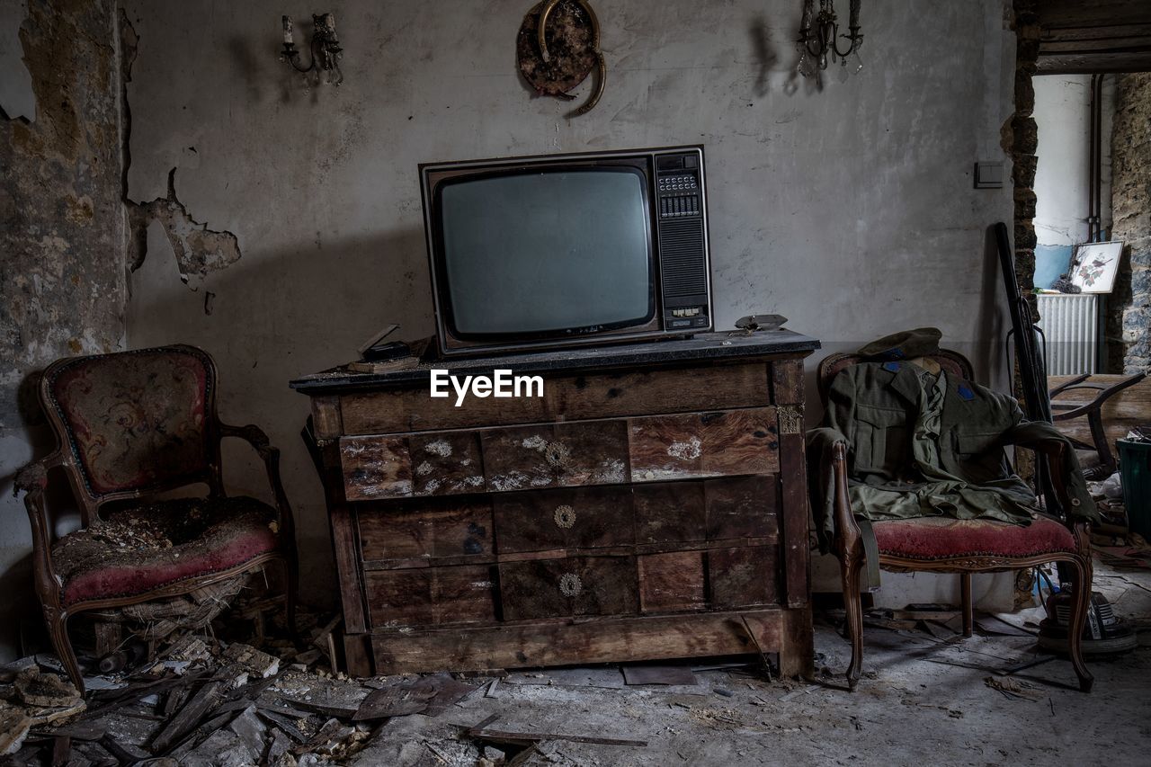 Interior of abandoned house