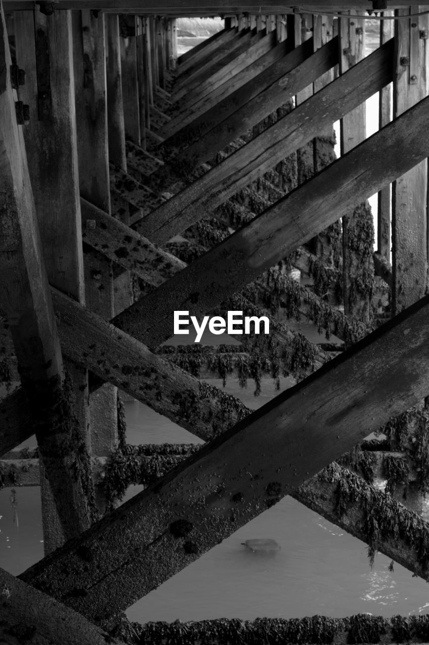 HIGH ANGLE VIEW OF BRIDGE OVER RIVER