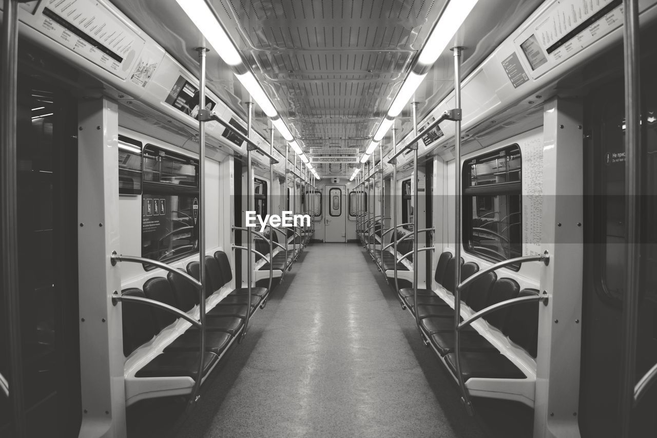 Empty seats in train