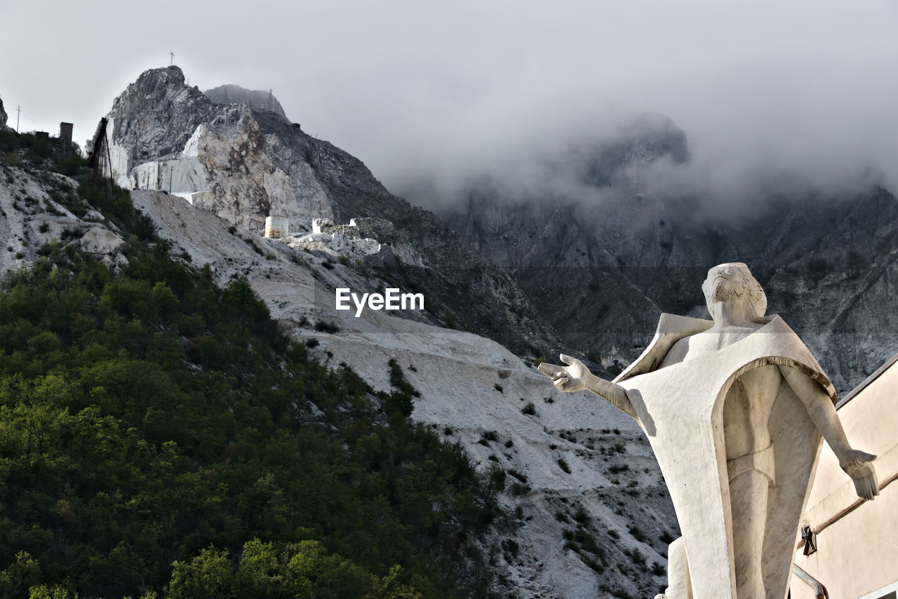 Scenic view of mountain range against sky