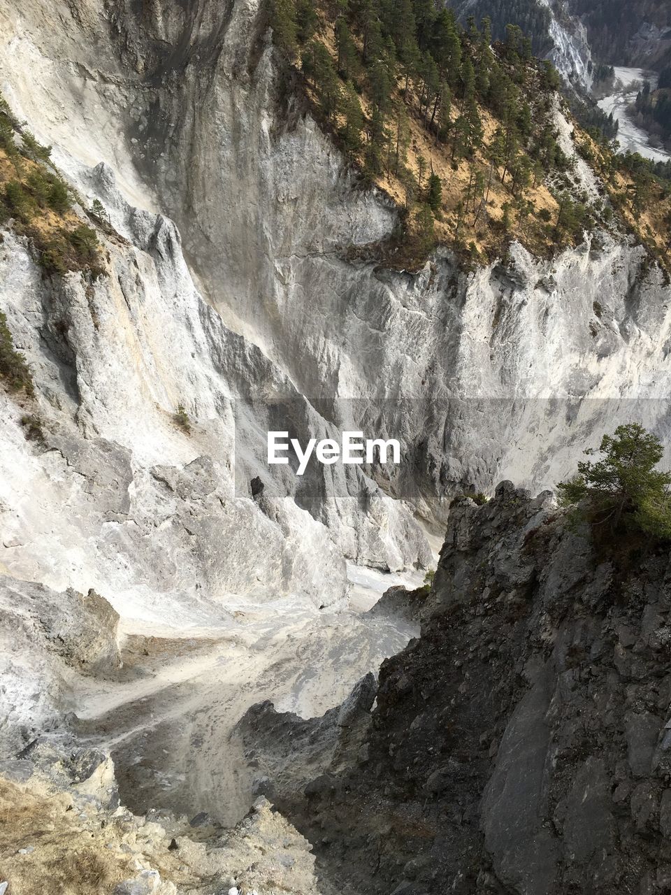 High angle view of rock formation