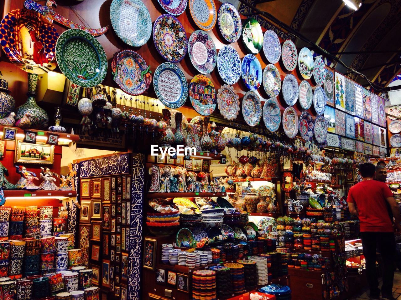 Variety of goods in souvenir shop