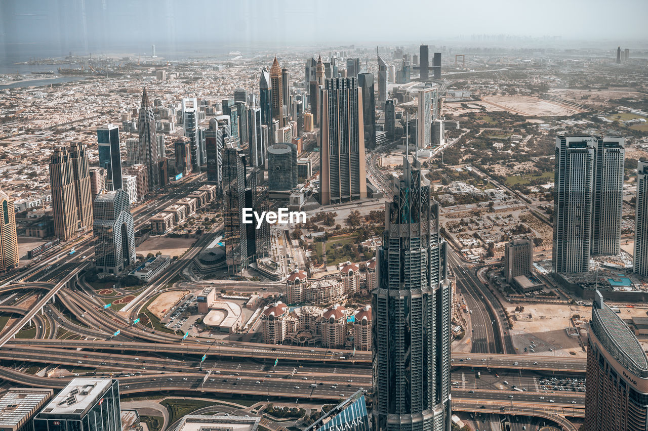 High angle view of cityscape