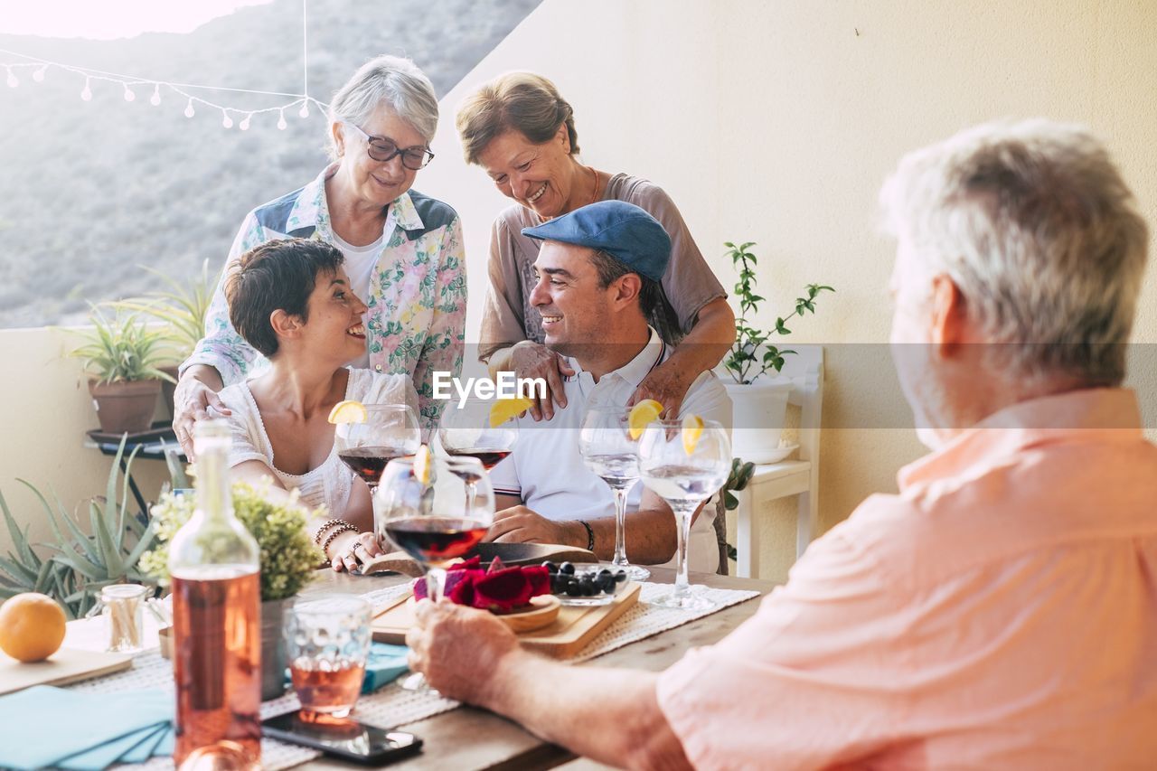 Group of people on table